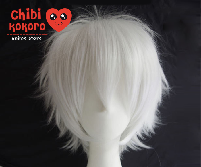 Peluca corta desmechada blanca | Chibi Kokoro